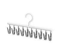 FLCPJGV Stendibiancheria Da Viaggio per Calzini, Gruccia per Vestiti con 10 Clip, Gruccia Portatile per Pantaloni, Stendibiancheria per Reggiseni, Guanti, Grigio