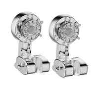 FLCPJGV Supporto per soffione doccia a 2 pezzi, con ventosa, impermeabile, regolabile, a parete, per bagno, Argento