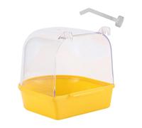 FLCPJGV Vaschetta per Uccelli, Accessorio Versatile per Gabbia, Ciotola per Pappagalli, Vasca da Bagno Sospesa per Canarini, Parrocchetti, E Altri, Giallo