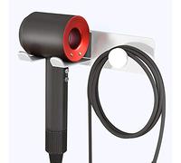 FLE Supporto per asciugacapelli da parete, in acciaio inox, autoadesivo, per asciugacapelli Dyson Supersonic, bianco
