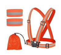 Flearitzo Gilet Catarifrangente Regolabile Riflettente e 2 Nastri Riflettenti Alta visibilità Regolabile Gilet di Sicurezza per corsa,ciclismo,escursionismo e motociclismo (Arancione)