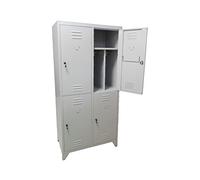 Fleda TRADING Armadio Armadietto Spogliatoio in Metallo 4 Posti con divisorio Sporco/Pulito. Dim. totali 81x50x180H