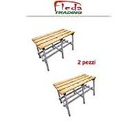 Fleda TRADING Panca Spogliatoio con Doghe in Legno (N.2 Pezzi) Dim. L100xP40xH45 cm