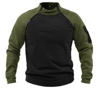 Fleece da uomo militare, giacca militare da esterno in pile con maniche lunghe, pile polare casual, maglioni pullover caldi, t-shirt tattiche da combattimento con zip, pullover antivento sportivo da
