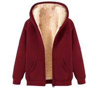 Fleece Jacket for Women - Full Zip Sherpa Lined Hoodie with Pockets, Chunky Warm Coat for Fall & Winter