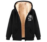 Fleece Jacket for Women - Full Zip Sherpa Lined Hoodie with Pockets, Chunky Warm Coat for Fall & Winter