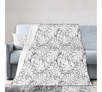 Fleecedecke Überwurfdecke mit Schwarzem und weißem Leopardenmuster für Couch Sofa Bettdecke Weiche Warme Decken für alle Jahreszeiten Leichte Reise- und Campingüberwurf, A006, 80"x60"