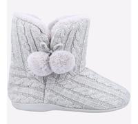 Fleet & Foster Apple Donna Pantofole Slip On Bootie Lavorate Maglia Grigie