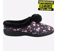 Fleet & Foster Buzzard Pantofole Donna Slip On In Pile Foderato Navy