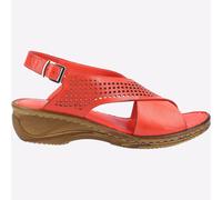 Fleet & Foster Judith Donna Designer Moda Estate Sandali con Zeppa Rosso