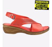 Fleet & Foster Judith Donna Designer Moda Estate Sandali con Zeppa Rosso