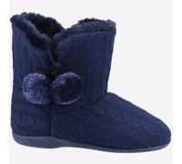 Fleet & Foster Pantofole Donna Bootie In Maglia Foderate Slip On Blu Navy