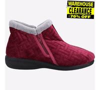 Fleet & Foster Perendale Memoria Schiuma Donna Classico Comfort Pantofole Rosso