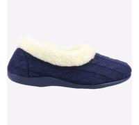 Fleet & Foster Sarina Donna Pantofole Classiche Navy In Memory Foam Slip-On
