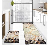 Flei Tappeto passatoia da cucina, lavabile, a pelo corto, con retro in gomma antiscivolo, per camera da letto, soggiorno e ideale come tappeto da cucina, 40 x 120 cm