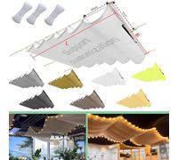 Flei Tenda da sole retrattile, regolabile, impermeabile, pergolato, resistente ai raggi UV, utilizzabile su terrazze, giardino, 90 x 1000 cm (larghezza x lunghezza), colore bianco