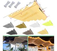 Flei Tenda da sole retrattile, regolabile, impermeabile, pergolato, resistente ai raggi UV, utilizzabile su terrazze, giardino, 50 x 1000 cm (larghezza x lunghezza), beige