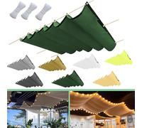 Flei Tenda da sole retrattile, regolabile, impermeabile, pergolato, resistente ai raggi UV, utilizzabile su terrazze, giardino, 90 x 1000 cm (larghezza x lunghezza), verde scuro
