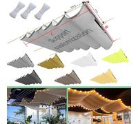 Flei Tenda parasole retrattile, regolabile, impermeabile, pergolato, resistente ai raggi UV, utilizzabile su terrazze, giardino, 60 x 1000 cm (larghezza x lunghezza), grigio chiaro