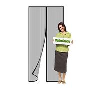 Flei Tenda Zanzariera Magnetica, Zanzariera Porta Finestra Magnetica, Chiuso automaticamente Pieghevole Si Chiude da Sola, for Corridoi/Porte/Patio - Nero 140x225cm(55x88inch)