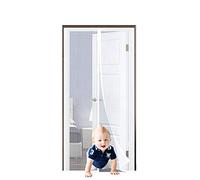 Flei Zanzariera Magnetica 120x220cm, Crittografia Tenda Anti Zanzare Adsorbimento Magnetico Pieghevole Si Chiude da Sola, for Corridoi/Porte/Patio - Bianco