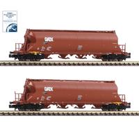 Fleischmann N 849008 Set 2 Carro Silos Polvere Modello Uacs Gatx Epoca V-Vi Neu