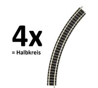 Fleischmann N 9120; 4xRotaia Curva R1, 45 Gradi Di Raggio 192Mm NUOVO Piccolo