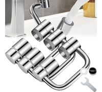 FleixFlow - Estensore per rubinetto girevole a 1080°, estensione per rubinetto girevole a 1440°, estensione girevole per rubinetto del lavandino del bagno, spruzzatore universale per rubinetto (3