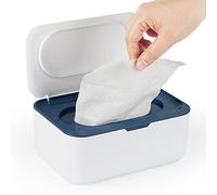 Flenpptly Dispenser di salviette per bambini, custodia per salviette per bambini, mantiene le salviette fresche, antiscivolo, facile da aprire e chiudere (blu)