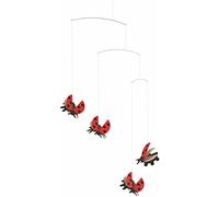 Flensted f30113 Lady Bird Mobile, Acciaio, Rosso/Nero, 56 x 37 cm