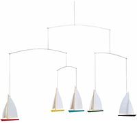 Flensted Mobiles Dinghy Regatta 5 - Mobile, in acciaio, multicolore, 35 x 65 cm