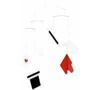 Flensted Mobiles Hocus Pocus 144 - Staffa in acciaio, colore: bianco, nero, rosso, dimensioni: 52 x 45 cm