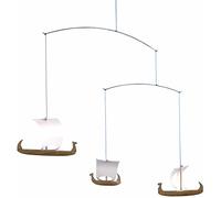 Flensted Mobiles Viking Ships 3 - Giostrina sospesa, 38,1 cm, in teak