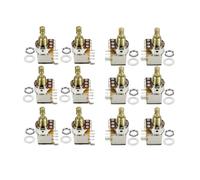 FLEOR 12 interruttori A250 K + B250 K Push Bounce Potenziometro corto in rame per chitarra elettrica, basso volume/regolazione del suono (set 6 A6 B)