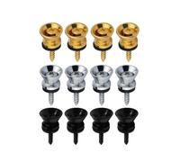 FLEOR 12 perni in metallo per tracolla per chitarra elettrica, acustica, basso, 4 argento, 4 neri, 4 dorati