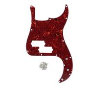 FLEOR 13 Foro P Battipenna Basso Chitarra Scratch Plate Pick Guard per 4 Corde USA/Messico Standard di precisione Bass Style, 4Ply Red Tortoise Shell