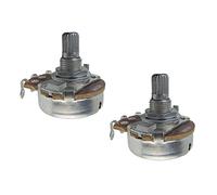 FLEOR 2 pz A250K Audio Taper Potenziometro Full Size Chitarra Tono Controllo Del Volume A Baionetta L15mm Breve Zigrinato Split Shaft