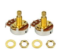 FLEOR 2PCS Full Size Controllo del volume del tono della chitarra A250K Potenziometro conico audio L18mm Albero diviso lungo dorato