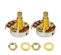 FLEOR 2PCS Full Size Controllo del volume del tono della chitarra A500K Potenziometro conico audio L18mm Albero diviso lungo dorato