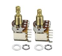 FLEOR 2PCS Potenziometro per interruttore a pressione per chitarra A500K Pot Audio Taper Copper Long Split Shaft per parti di basso per chitarra elettrica