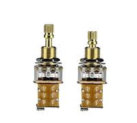 FLEOR 2PCS Potenziometro per interruttore a pressione per chitarra B250K Potenziometro lineare conico in rame lungo albero diviso per parti di basso per chitarra elettrica