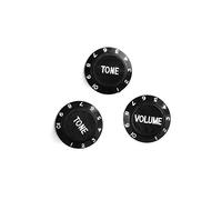 FLEOR 2T1V Manopole di controllo per chitarra ST 2 toni 1 volume Lettera bianca per parti di chitarra elettrica, nero