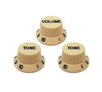 FLEOR 2T1V Manopole di controllo per chitarra ST 2 toni 1 volume per parti di chitarra elettrica, crema con lettere nere