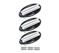 FLEOR 3pcs Bianco Caldo Dual Rail Humbucker Pickup Set Alnico 5 Single Coil-Size Humbucker N+M+B Pickups