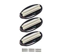 FLEOR 3pcs Crema Hot Dual Rail Humbucker Pickup Set Alnico 5 Single Coil-Size Humbucker N+M+B Pickups