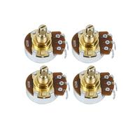 FLEOR 4PCS Full Size A250K Potenziometro Bass Guitar Tone Volume Control Pentole L15mm Rame Placcato Oro Breve Split Shaft