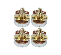 FLEOR 4PCS Full Size A500K Potenziometro Bass Guitar Tone Volume Control Pentole L15mm Rame Placcato Oro Breve Split Shaft