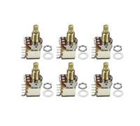 FLEOR 6 pz A500K Push Bounce Interruttore Potenziometro Audio Taper Poti Lungo FuST in rame per Chitarra Elettrica Basso/Controllo del Volume