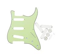 Fleor 8 fori Sss Pickguard con punte stile chiuso 50 mm pickup Covers 2T1 V manopole di controllo interruttore parte di chitarra per ST chitarra, 3 ply, mint green