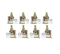 FLEOR 8 pezzi A500K + B500K Push Bounce Interruttore potenziometro lungo in rame per chitarra elettrica, basso volume/regolazione del suono (set 4A4B)